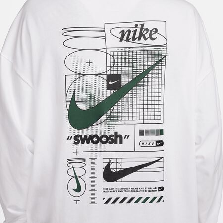 NIKE Sportswear Long Sleeve Boyfriend Tee Print Swoosh white Sweatshirts  online at SNIPES